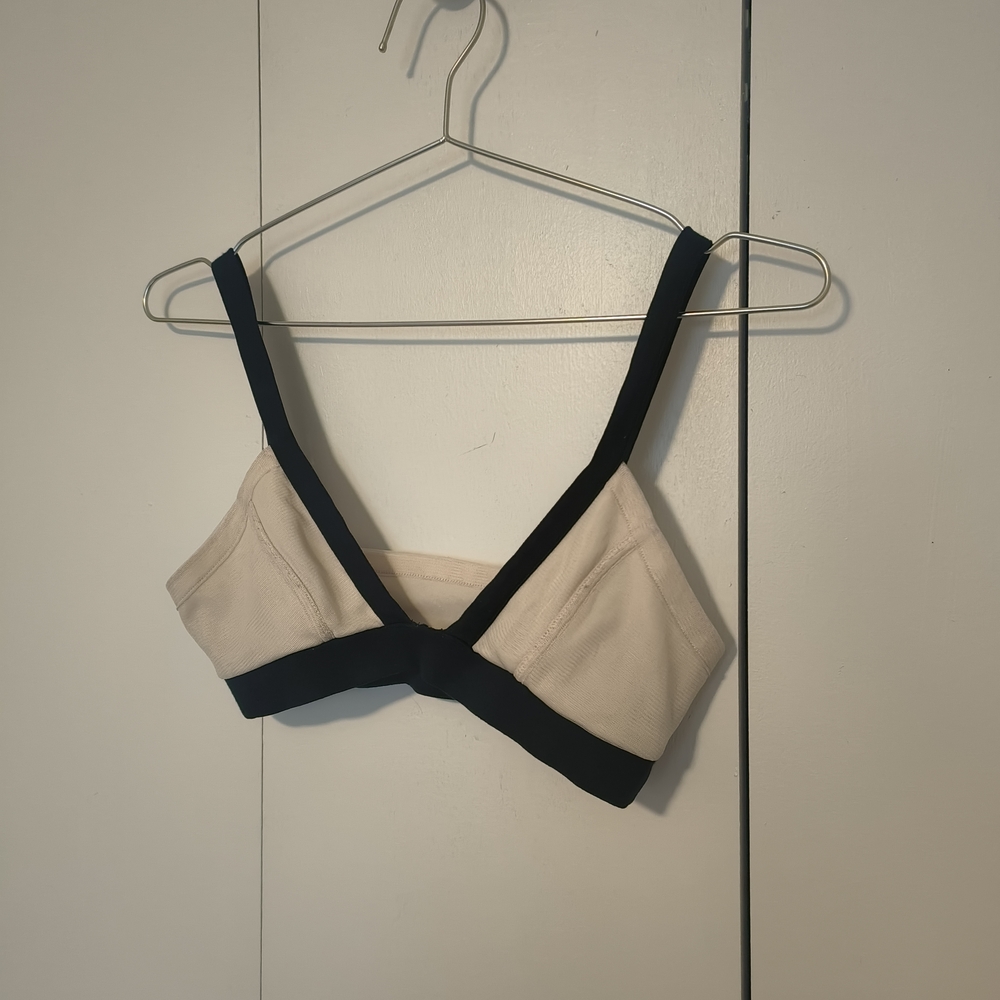 Cream and Black Bralette